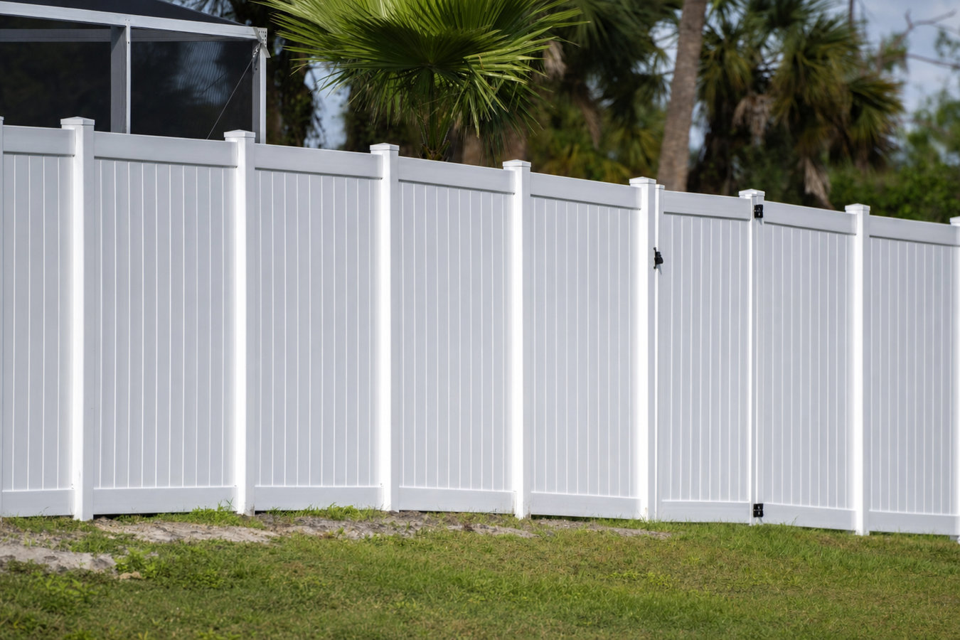 Vinyl fence installation